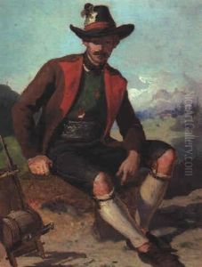 Junger Bauer In Tracht by Franz Von Defregger