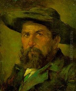 Tiroler Bauer Mit Hut by Franz Von Defregger