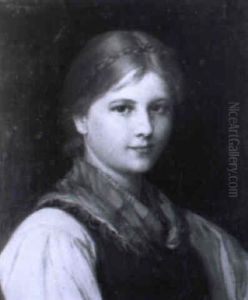 Dirndl Mit Gemustertem Brusttuch by Franz Von Defregger