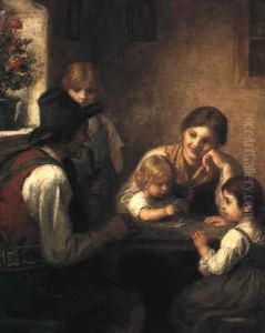 Beim Kartenspiel by Franz Von Defregger