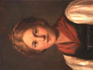 Brustportrat Eines Madchens En Face by Franz Von Defregger