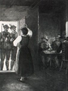 Besuch In Der Almhutte by Franz Von Defregger