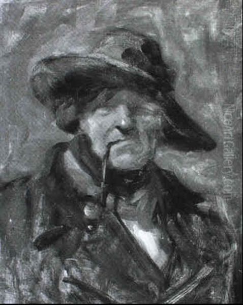 Studie Eines Pfiffig Aussehenden Bauern - view 1