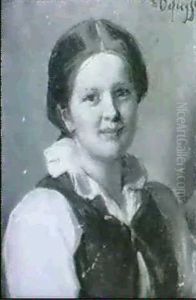 Lachelndes Dirndl by Franz Von Defregger