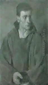 Junger Monch, Ein Gebetbuch Halted by Franz Von Defregger