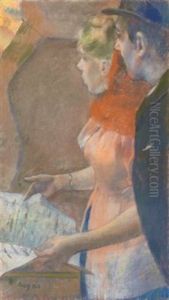 Dans Les Coulisses by Edgar Degas