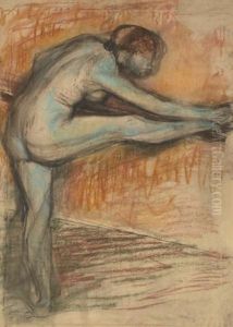 Etude De Nu Pour Une Danseuse A La Barre (study) by Edgar Degas