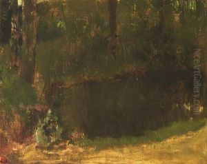 L'etang Dans La Foret by Edgar Degas