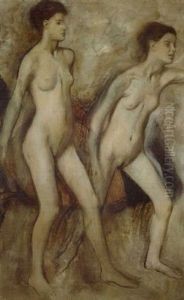 Petites Filles Spartiates Provoquant Des Garcons (jeunes    Spartiates S'exercant A La Lutte)