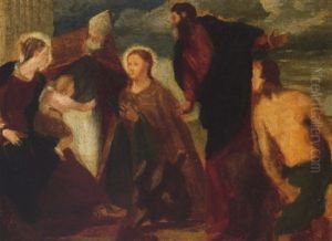 Copie D'apres 'le Mariage Mystique De Sainte Catherine' De Tintoret by Edgar Degas
