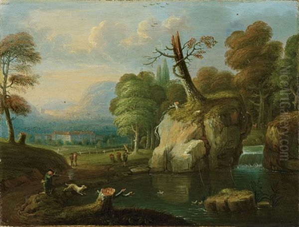 Landschaft Mit Jager (+ Landschaft Mit Fischer Und Hirten; 2 Works) - view 1