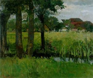 Wiesenlandschaft Mit Bauernhof Wiesenlandschaft Mit Bauernhof