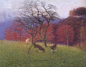 Landschap Met Koeien by William Degouve de Nuncques