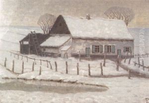 Maison Sous La Neige by William Degouve de Nuncques