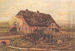 A Summer Landscape With A Farm by William Degouve de Nuncques