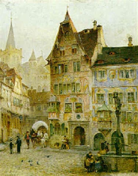 Marktplatz Mit Spaetmittelalterlichen Haeusern - view 1