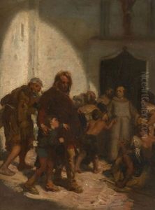Christophe Colomb Arrivant Au Couvent De La Rabida
