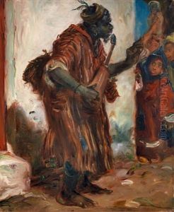 Musicien Marocain Au Coin D'une Rue by Edme Alexis Alfred Dehodencq