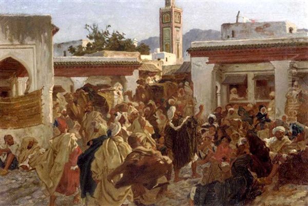 Moroccan Street Scene (study For Le Conteur Marocain) - view 1