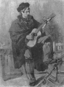Le Joueur De Guitare by Edme Alexis Alfred Dehodencq