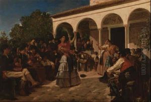 Un Baile De Gitanos En Los Jardines Del Alcazar. . .