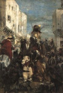 Retour De La Chasse Au Lion, Maroc by Edme Alexis Alfred Dehodencq