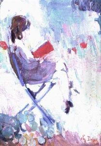 Jeune Fille Lisant by Charles Dehoy