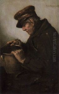 Ein Topfer Bei Der Arbeit by Anton Deibl