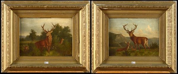 Cerfs Et Biches En Clairiere (2 Works) - view 1