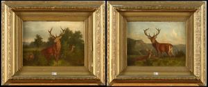 Cerfs Et Biches En Clairiere (2 Works)