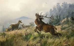 Die Hirschjagd by Carl Friedrich Deiker