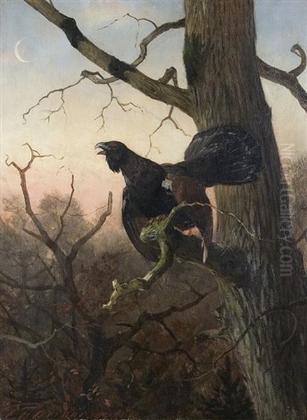 Wood Grouse In The Moonlight - view 1