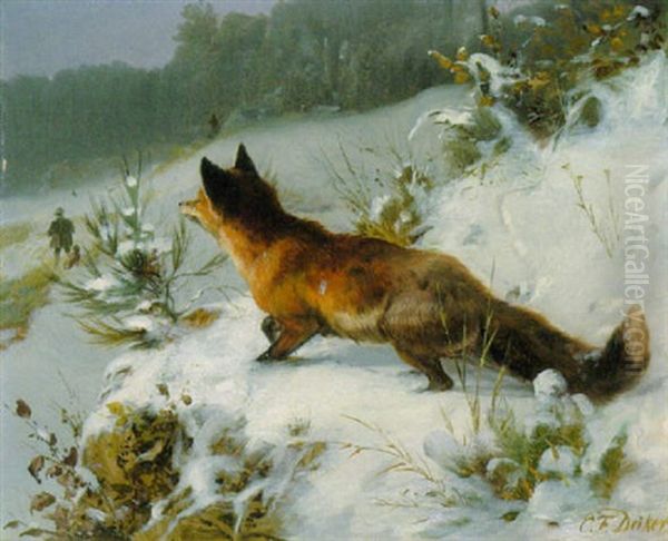 Winterlandschaft Mit Einem Fuchs - view 1