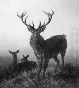 Zwolfender Auf Einer Anhohe Im Morgenlicht by Carl Friedrich Deiker