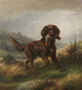 Setter Mit Fasan Im Maul by Johannes Christian Deiker