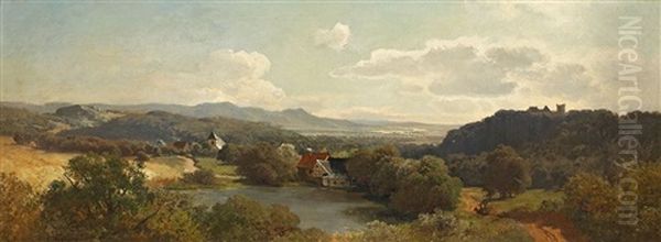 Vast Landscape With Lake And River (rhine?) - view 1
