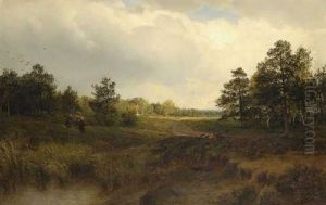 Reisigsammlerinnen In Baumlandschaft Reisigsammlerinnen In Baumlandschaft