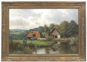 Westfalische Landschaft Mit Einer Muhle An Einem Fluss