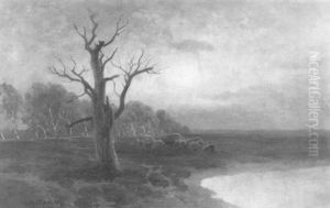Moorlandschaft Bei Mondschein by Heinrich Deiters