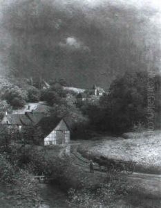 Blick Auf Ein Dorf by Heinrich Deiters