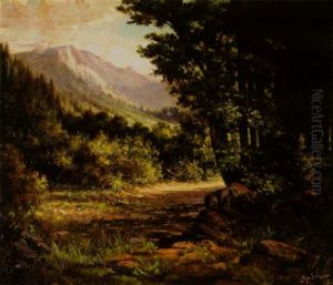 Sunlight On A Wooded Path by Luther Evans DeJoiner