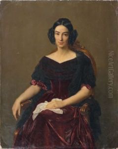 Portrait De La Comtesse Caroline De Verges Nee Caroline Brochant De Villiers