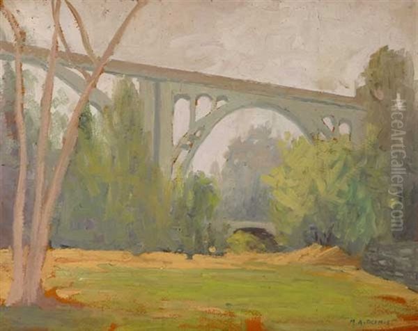 Arroyo Bridge In A Landscape, Pasadena, Ca - view 1