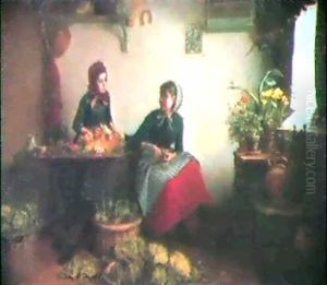 Gesprach In Der Wohnstube by Leon Delachaux