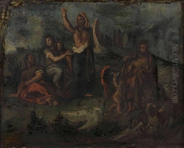 Orphee Et Caton D'utique, Esquisses Pour La Coupole De La Bibliotheque Du Senat - view 1