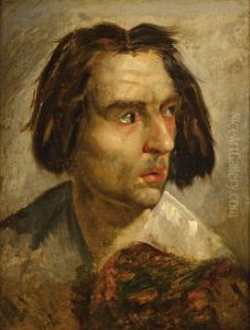 Portrait De Jeune Homme De Trois-quart, Tourne Sur La Droite (etude) by Eugene Delacroix