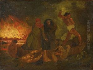 Dante Et Virgile Aux Enfers by Eugene Delacroix