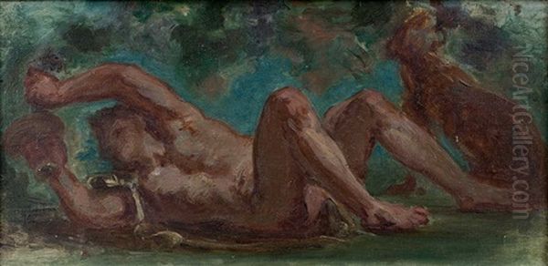 Bacchus Couche Sous Une Treille - view 1