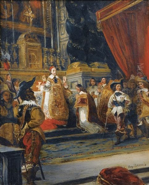 Le Cardinal De Richelieu Disant La Messe Dans La Chapelle Du Palais Royal - view 1