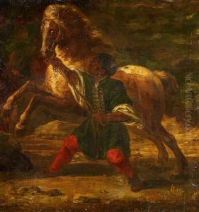 Der Pferdebandiger by Eugene Delacroix